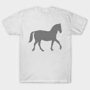 Horse - strips - black and white. T-Shirt